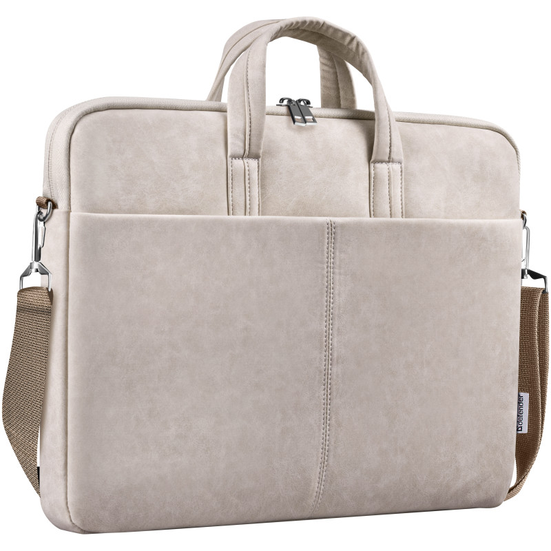 Сумка для ноутбука 15.6'' Defender Solid шкіра, кишеня, бежева