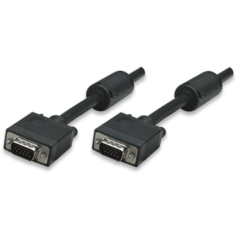 Кабель VGA 15M-15M, 4.5 м, Manhattan, з феритами, екранований