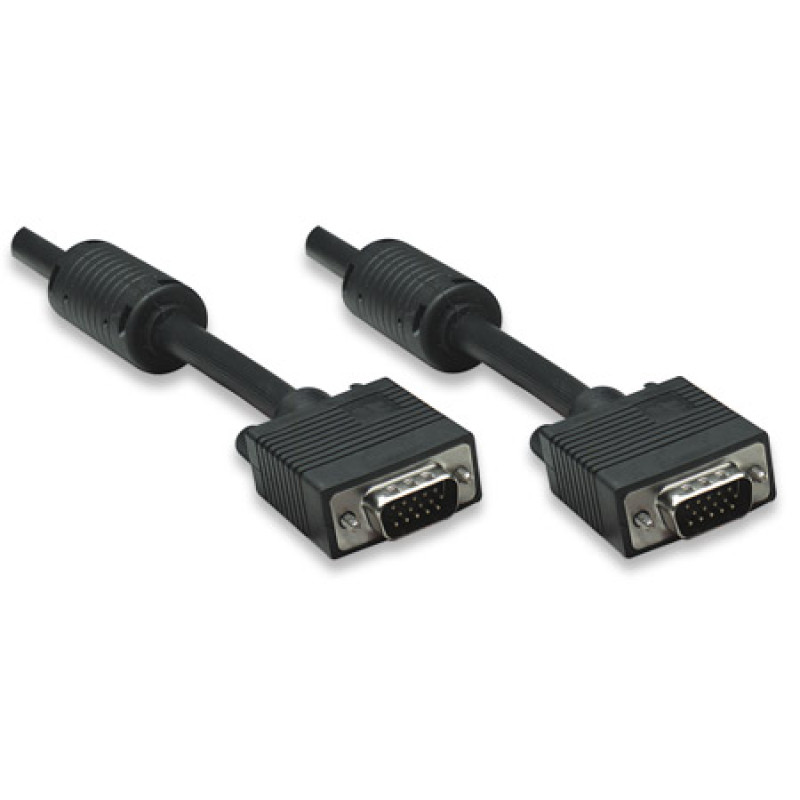 Кабель VGA 15M-15M, 4.5 м, Manhattan, з феритами, екранований