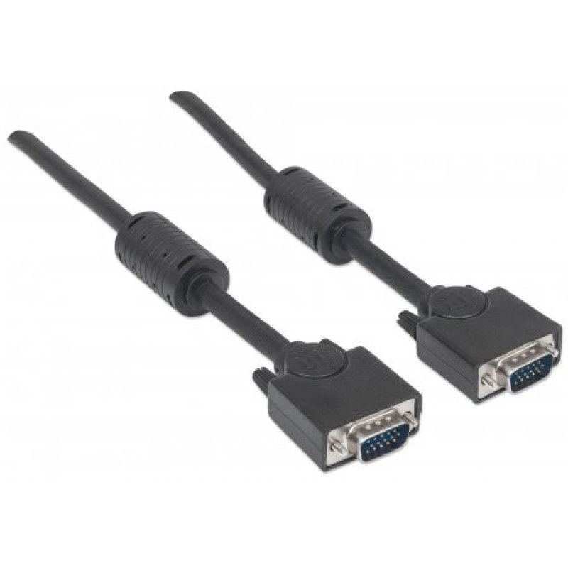 Кабель VGA 15M-15M, 3.0 м, Manhattan, з феритами, екранований