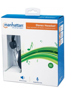 Навушники з мікрофоном  Manhattan Headset Stereo Silver