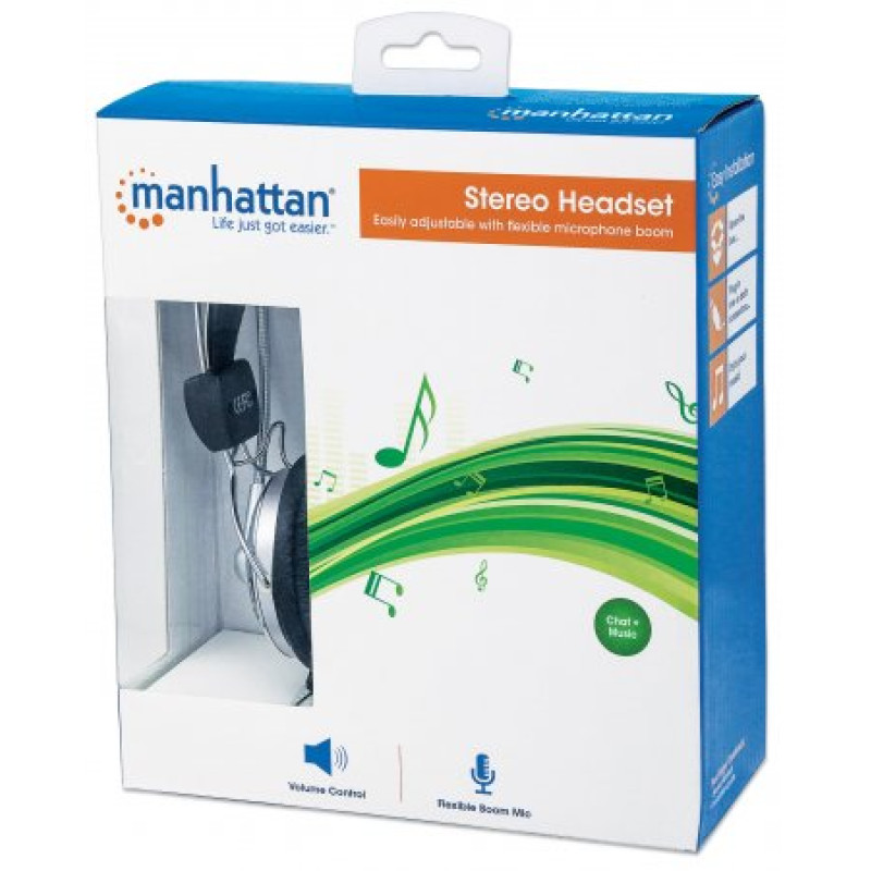 Навушники з мікрофоном  Manhattan Headset Stereo Silver
