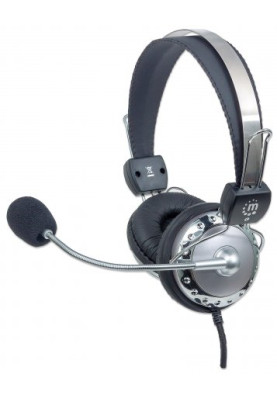 Навушники з мікрофоном  Manhattan Headset Stereo Silver