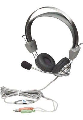 Навушники з мікрофоном  Manhattan Headset Stereo Silver