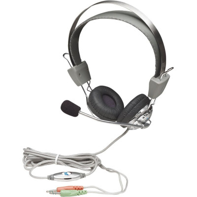 Навушники з мікрофоном  Manhattan Headset Stereo Silver