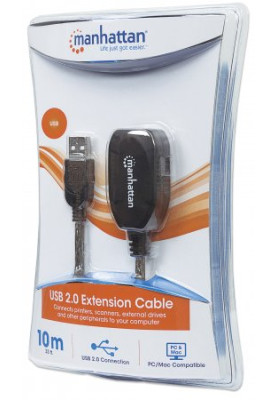 Кабель USB AM-AF (продовжувач),10.0 м, активний, RTL Manhattan