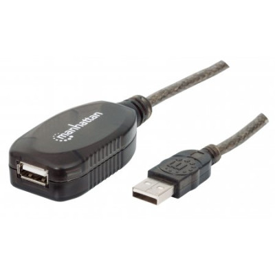 Кабель USB AM-AF (продовжувач),10.0 м, активний, RTL Manhattan