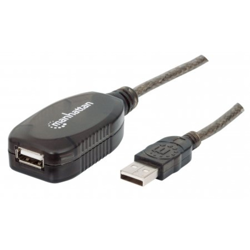 Кабель USB AM-AF (продовжувач),10.0 м, активний, RTL Manhattan