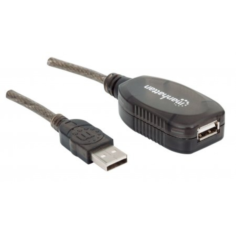 Кабель USB AM-AF (продовжувач),10.0 м, активний, RTL Manhattan
