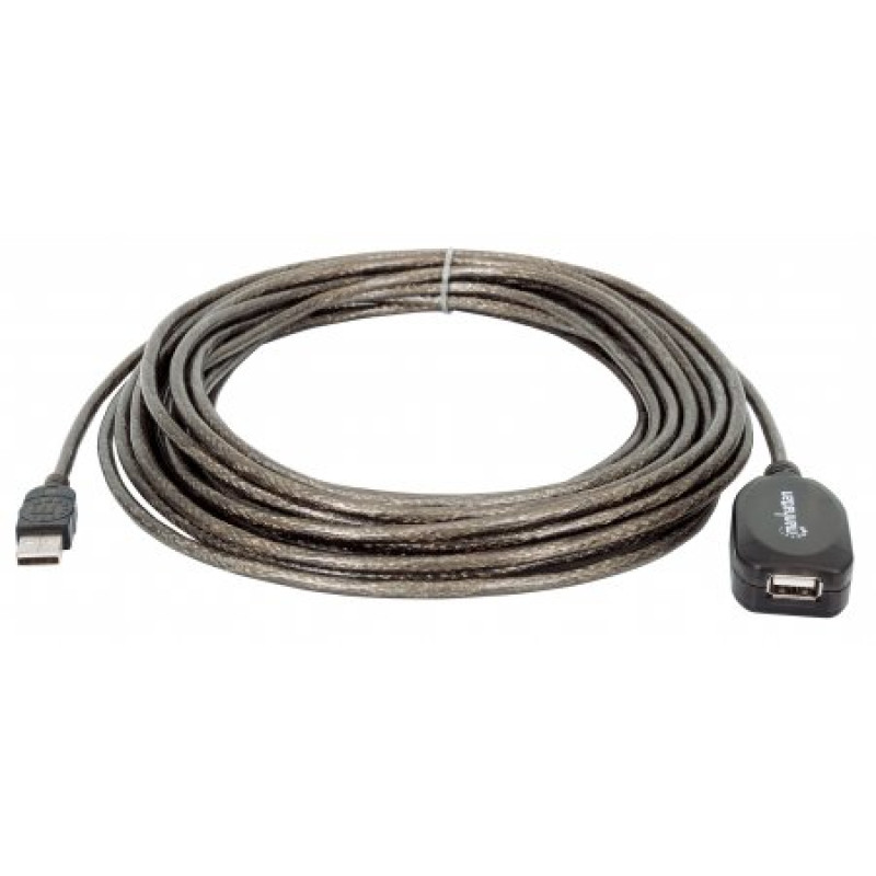 Кабель USB AM-AF (продовжувач),10.0 м, активний, RTL Manhattan