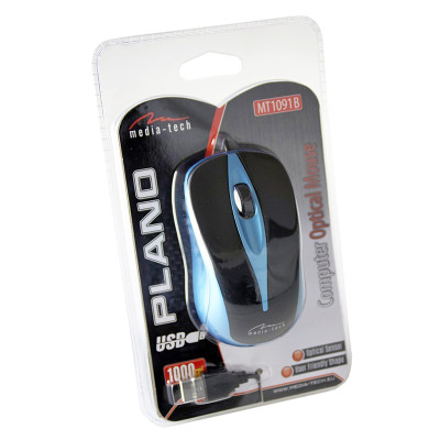 Мишка  Media-Tech  Plano, 3кн., 800dpi, чорно-синя