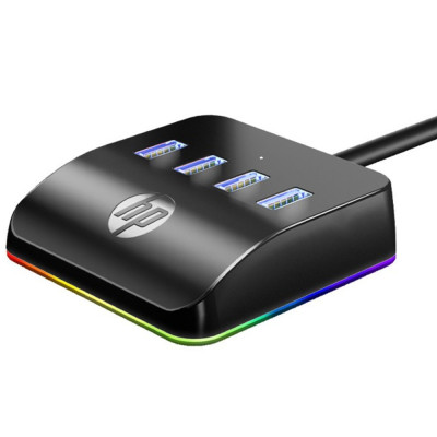 Хаб USB 3.0 -> 4xUSB 3.0 RGB Black HP