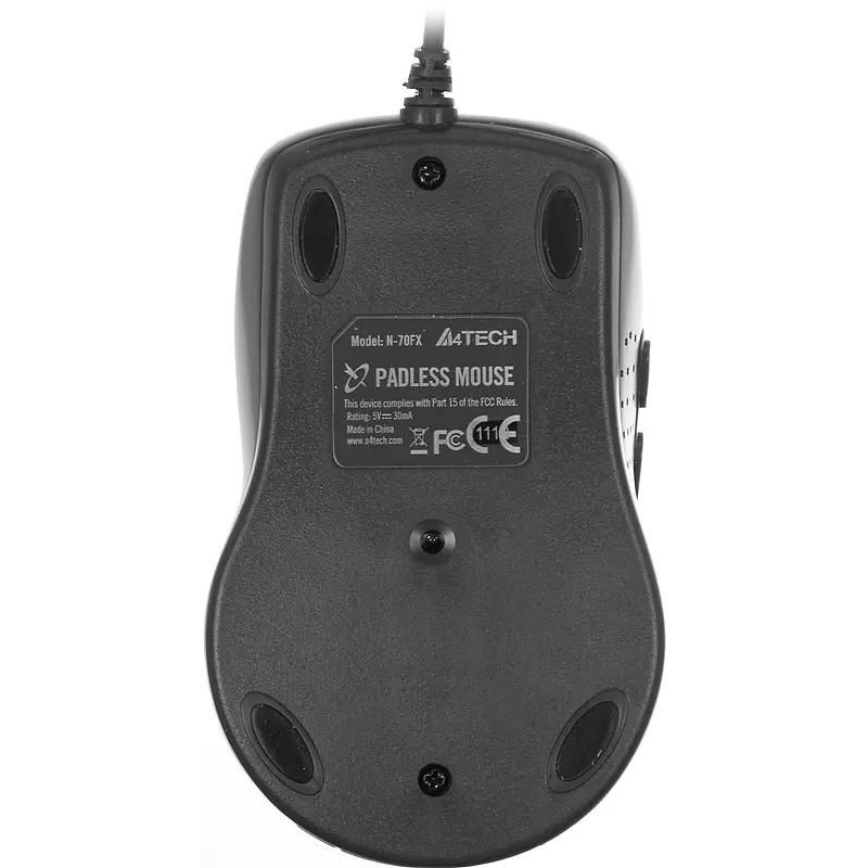 Мишка A4tech N-70FX для ноутбука, оптичний, V-Track, 1600 dpi, USB