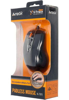 Мишка A4tech N-70FX для ноутбука, оптичний, V-Track, 1600 dpi, USB