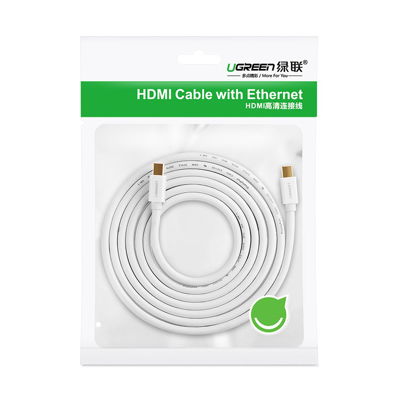 Кабель Mini DP Male to Male Cable 2m UGREEN MD111 Білий