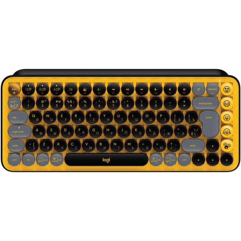 Клавіатура ігрова механічна Logitech POP Keys Wireless with Emoji Keys, чорна