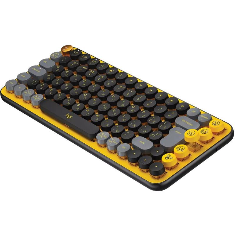 Клавіатура ігрова механічна Logitech POP Keys Wireless with Emoji Keys, чорна