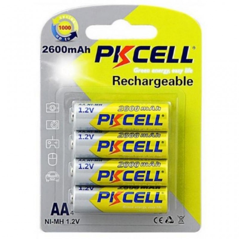 Акумулятор AA/HR06 2600mAh NiMH Rechargeable Battery, PKCELL, Blister/4pcs