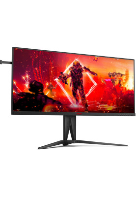 TFT 40" AOC AGON AG405UXC, WQHD, IPS, 144Гц, 1ms, 2xHDMI, DP, USB-C, USB-hub, HAS, чорний з червоним
