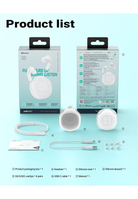 Навушники TWS Acefast T9 porcelain white