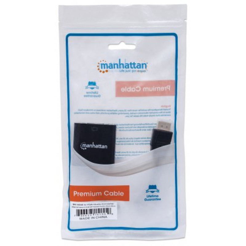 Перехідник HDMI M -> VGA F (з аудіо інтерфейсом) Manhattan