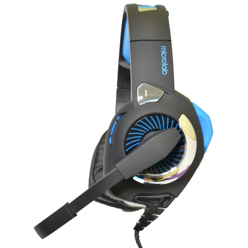 Гарнітура Microlab G4, 3,5мм+USB, Black-Blue