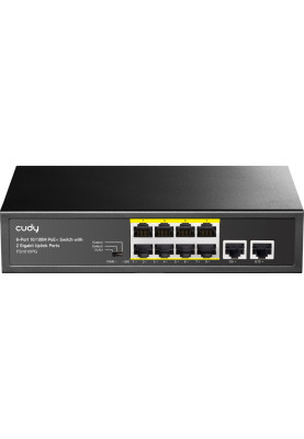 Комутатор Cudy FS1010PG, 8 портовий 10/100M PoE+ Switch with 2 Gigabit Uplink Ports 120W