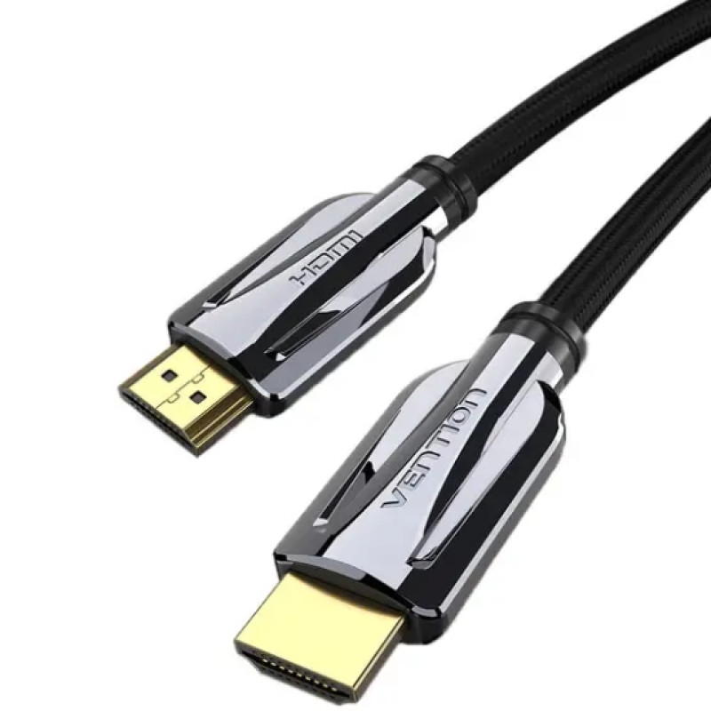 Кабель HDMI M - M, 2.0  м, V2.1, 8K 60Гц обплетення, чорний Vention