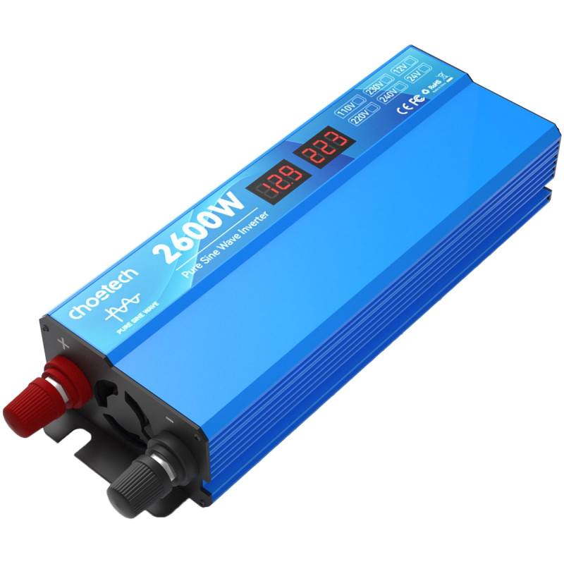 Інвертор автомобільний Choetech 12\220V 2600W (1300Вт), чиста синусоїда