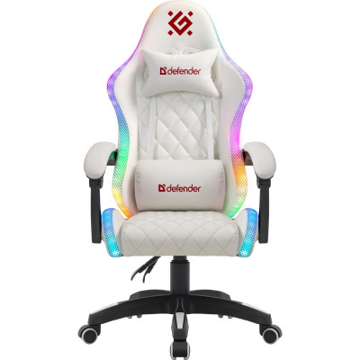 Крісло ігрове Defender Energy, Клас 4, 50мм, PU, RGB, біле