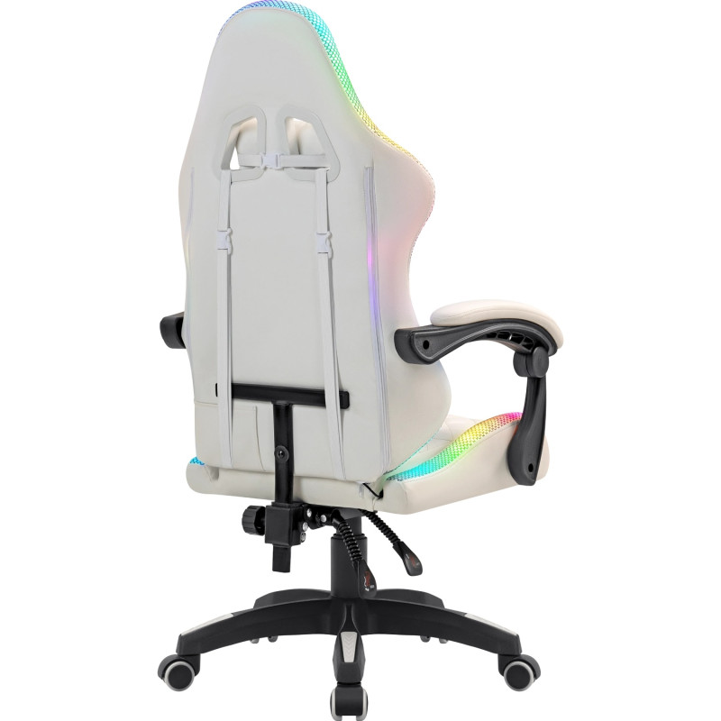 Крісло ігрове Defender Energy, Клас 4, 50мм, PU, RGB, біле