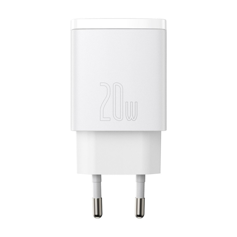 Зарядний пристрій 2xUSB 20W (USB-C+USB-A) Білий Baseus