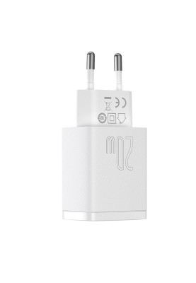 Зарядний пристрій 2xUSB 20W (USB-C+USB-A) Білий Baseus