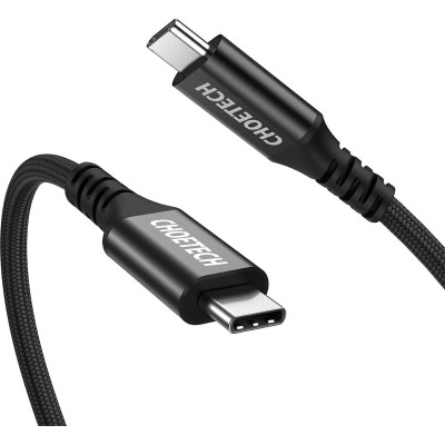 Кабель USB3.1 Type-C M-M, 2.0м, PD3.1 Gen2 100W, оплетення, чорний Choetech