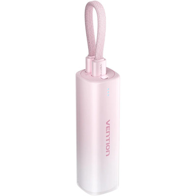 УМБ Vention 5000mAh 20W PD, USB-C In/Out, Lightning In/Out, with cable, Gradient Red