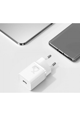 Зарядний пристрій 1xUSB 25W (USB-C) + Cable Type-C Білий  Baseus