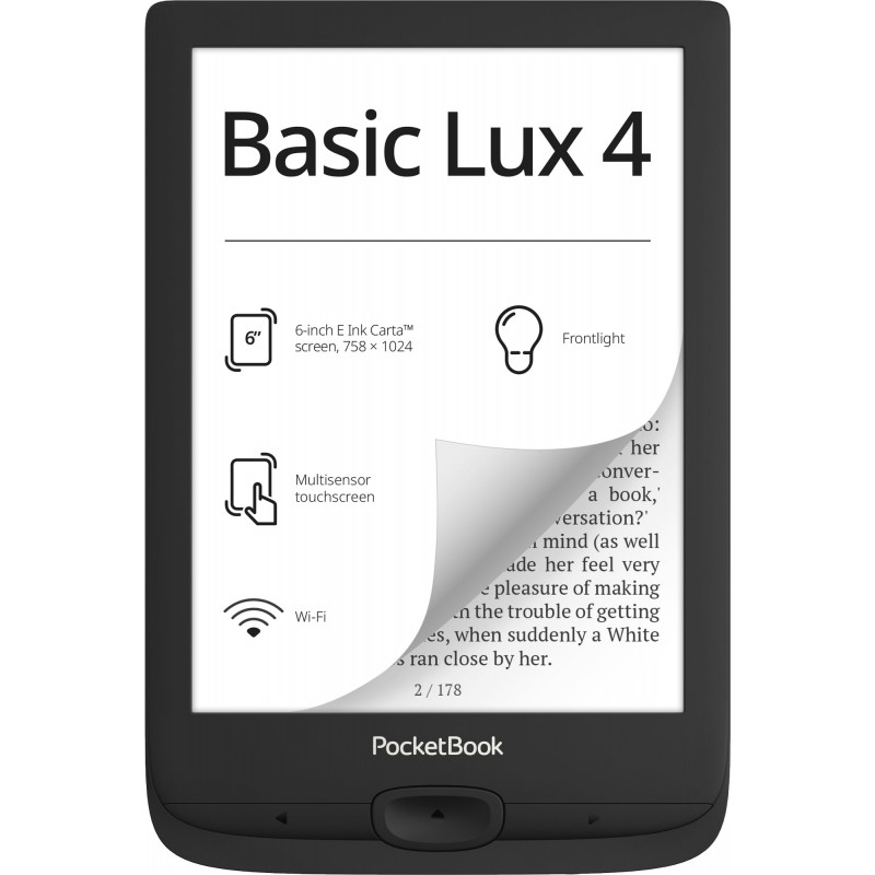 Електронна книжка PocketBook  Basic Lux 4 (PB618), Black