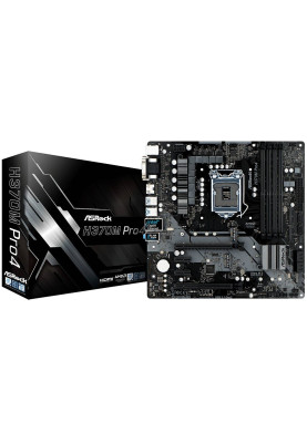 ASRock H370M PRO4/REF (1151/H370, 4*DDR4,2xPCIe x16, 6xSATAІІІ, RAID, GLan, 8ch, mATX)