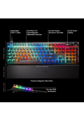 Клавіатура ігрова оптична  SteelSeries Apex Pro Gen 3 - UA