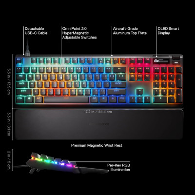 Клавіатура ігрова оптична SteelSeries Apex Pro Gen 3 - UA Клавіатура ігрова оптична SteelSeries Apex Pro Gen 3 - UA