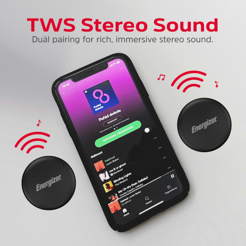 Акустична система 1.0 Energizer Bluetooth 5.3 5W + Wireless bypass Charging магнітна зарядка 10W