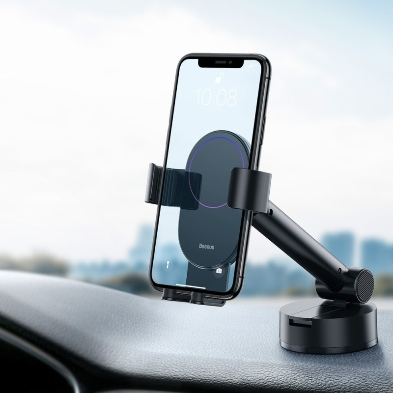 Автомобільне кріплення для смартфона 4.7-6.5" Gravity Simplism (На Присоску) Baseus Чорне