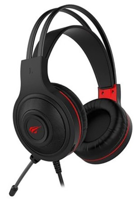 Ігрова гарнітура Havit HV-H2011D, RGB пiдсвiтка black/red