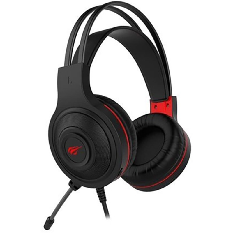 Ігрова гарнітура Havit HV-H2011D, RGB пiдсвiтка black/red
