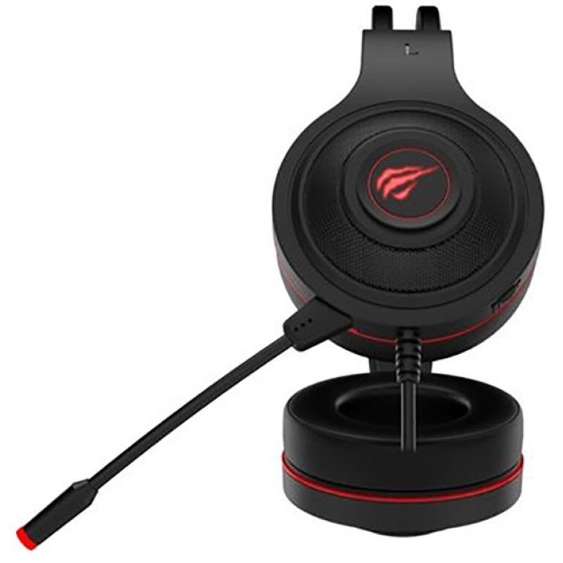 Ігрова гарнітура Havit HV-H2011D, RGB пiдсвiтка black/red