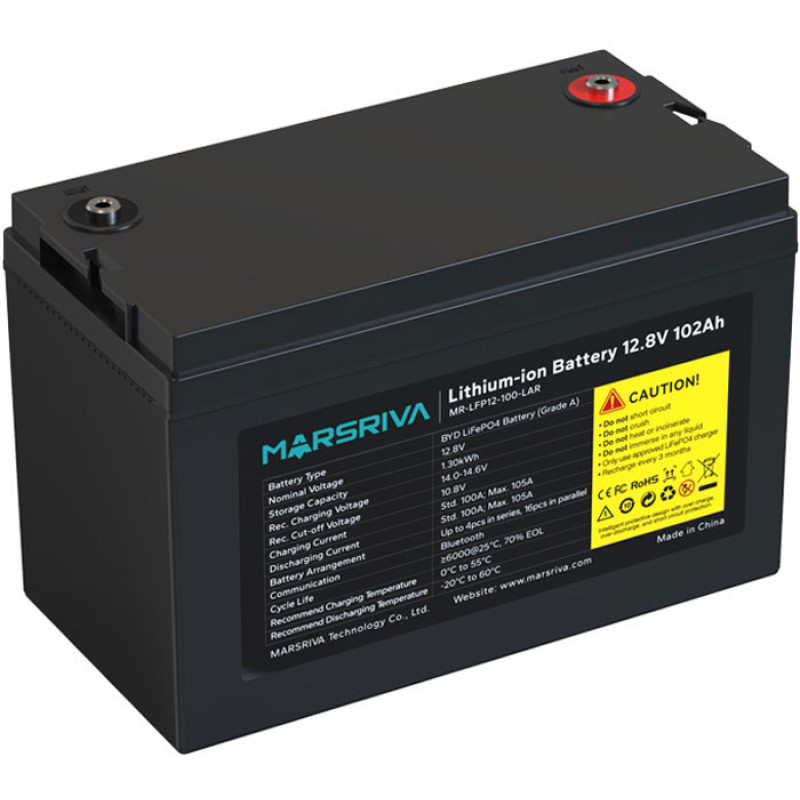 Акумуляторна батарея Marsriva LiFePo4, 12,8 V/100Ah