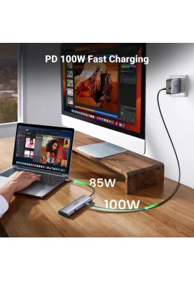Док-станція USB3.1 Type-C --> HDMI60Hz/VGA/USB 3.0х3/RJ45/SD/TF/PD 100W 9-in-1 CM498 Ugreen