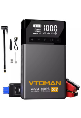 Автомобільний Jump Starter X7 4250A, компресор 150PSI 24000mAh USB QC3.0 DC15V/10A LED Light Vtoman