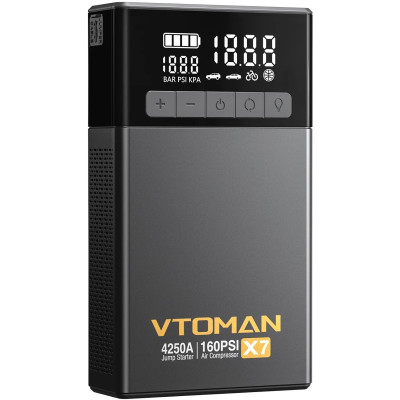 Автомобільний Jump Starter X7 4250A, компресор 150PSI 24000mAh USB QC3.0 DC15V/10A LED Light Vtoman