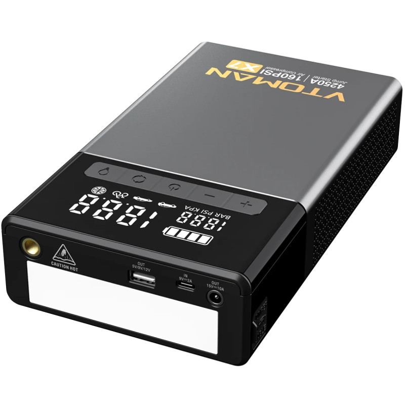 Автомобільний Jump Starter X7 4250A, компресор 150PSI 24000mAh USB QC3.0 DC15V/10A LED Light Vtoman